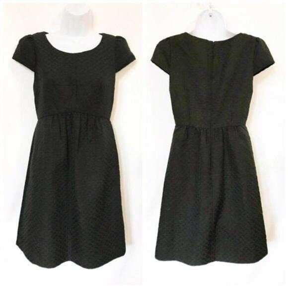 Anthro HD in Paris blk textured Empress dress, Siz - Picture 2 of 8